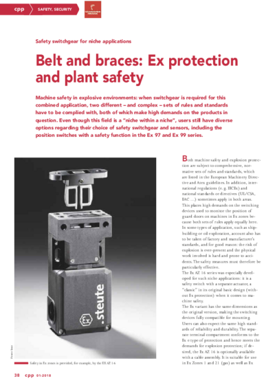Belt and braces: Ex protection and plant safety