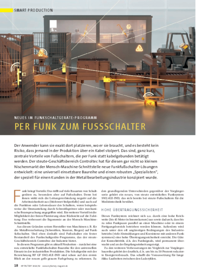  Remote foot controls – New additions to wireless switchgear range