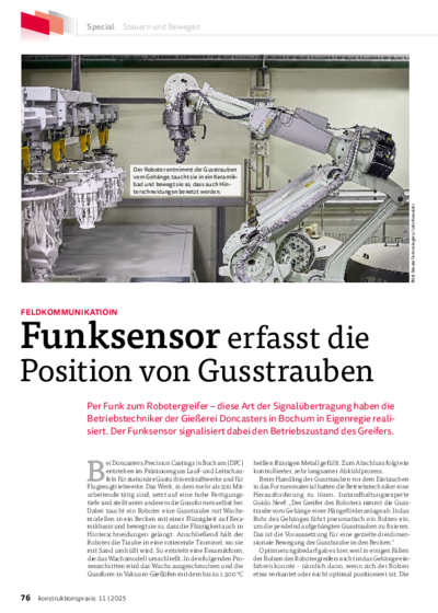 Wireless sensor detects positions of clusters