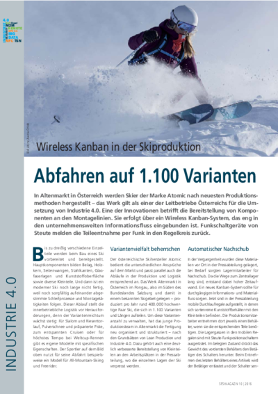 Downhill on 1,100 variants - Wireless Kanban in ski production